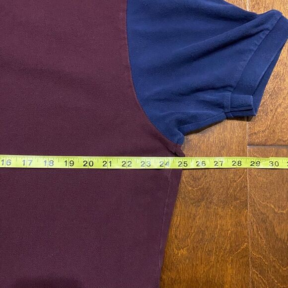 Polo Ralph Lauren Vintage 90s Rugby #4 Crest Maroon Navy Shirt Men's Size XXL - Picture 8 of 9
